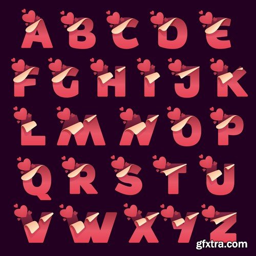 Alphabet Valentine - 7 EPS