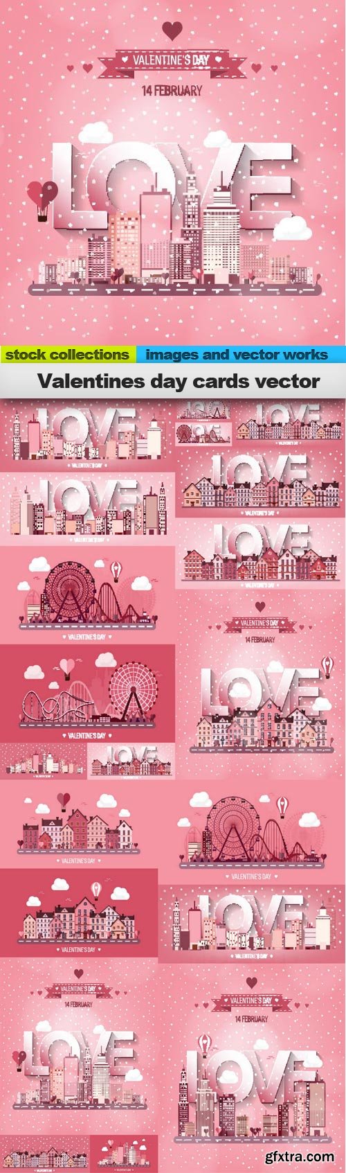 Valentine's day  cards vector,  15 x EPS