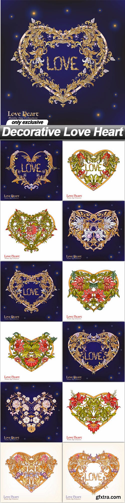 Decorative Love Heart - 12 EPS