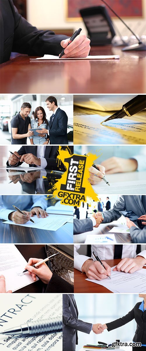 Stock Image Business agreement, contract signing, business