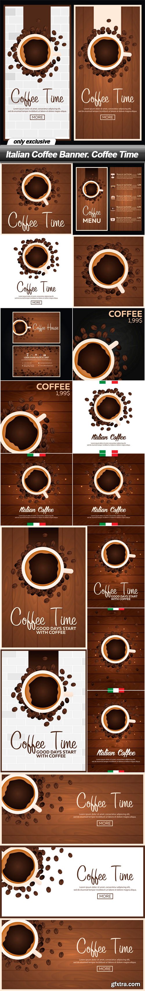 Italian Coffee Banner. Coffee Time - 19 EPS