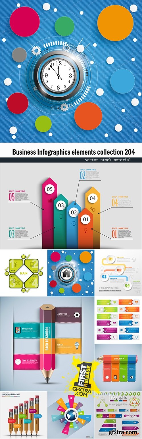 Business Infographics elements collection 204