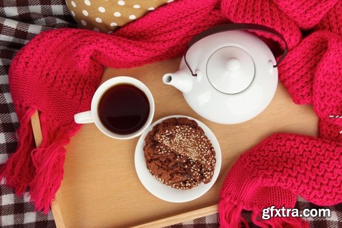 Collection of hot drink tea coffee thermos cup of boiling water sweet holiday sweater 25 HQ Jpeg