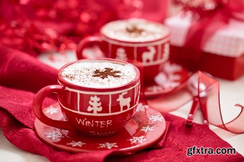 Collection of hot drink tea coffee thermos cup of boiling water sweet holiday sweater 25 HQ Jpeg