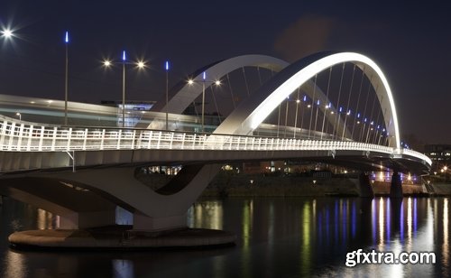 Collection of bridge crossing evening city night light lantern quay river sea 25 HQ Jpeg