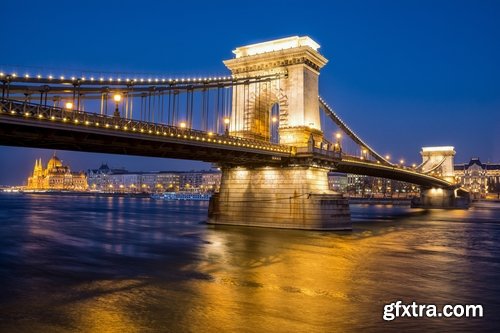 Collection of bridge crossing evening city night light lantern quay river sea 25 HQ Jpeg