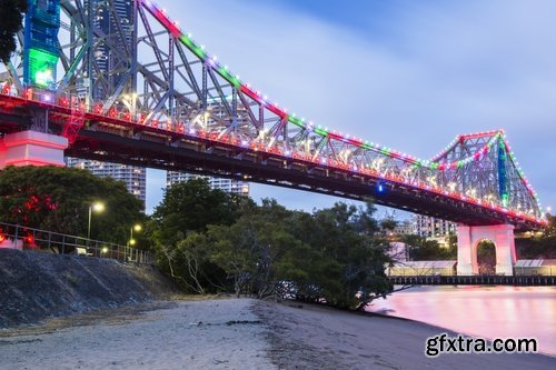 Collection of bridge crossing evening city night light lantern quay river sea 25 HQ Jpeg