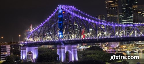 Collection of bridge crossing evening city night light lantern quay river sea 25 HQ Jpeg