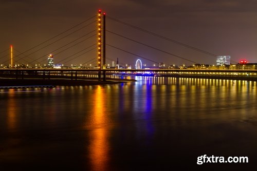 Collection of bridge crossing evening city night light lantern quay river sea 25 HQ Jpeg