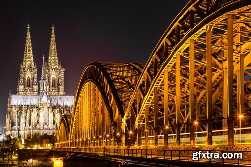 Collection of bridge crossing evening city night light lantern quay river sea 25 HQ Jpeg