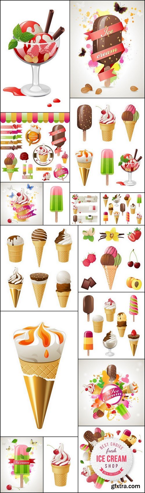 Delicious Ice Cream Set - 16xEPS Vector Sotck