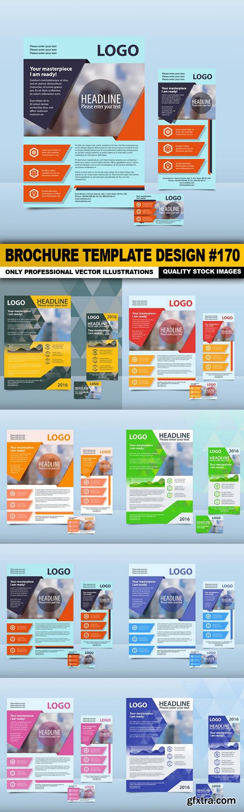 Brochure Template Design #170 - 8 Vector