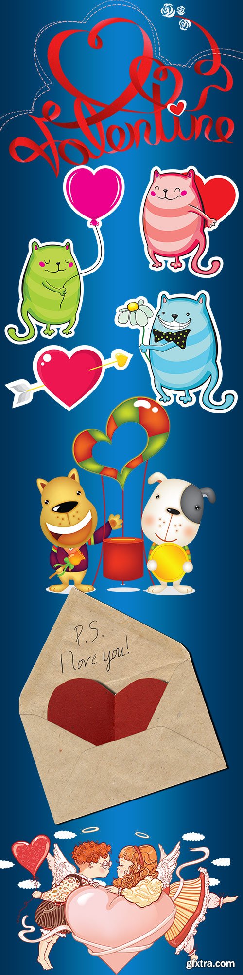 Valentine's day clipart on a transparent background 2