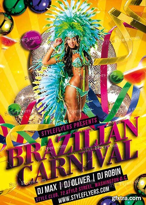 Brazilian Carnival PSD V14 Flyer Template