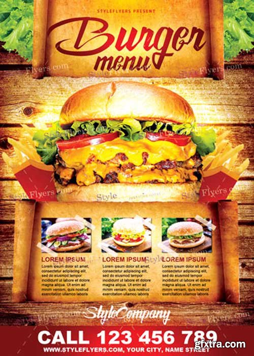 Burger Menu PSD V14 Flyer Template