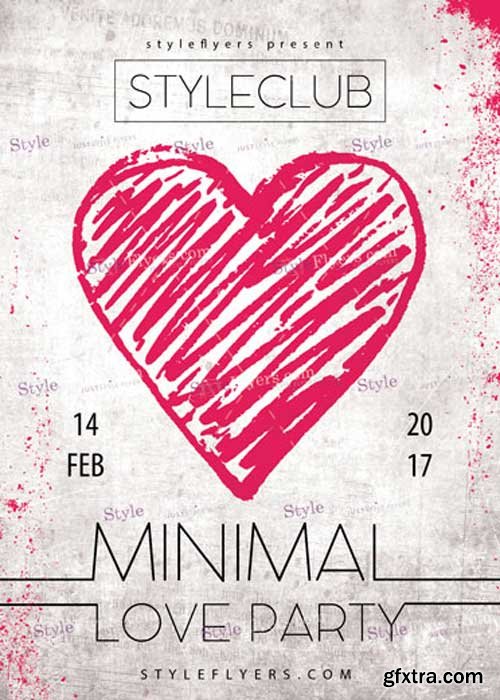 Minimal Love Party PSD V4 Flyer Template