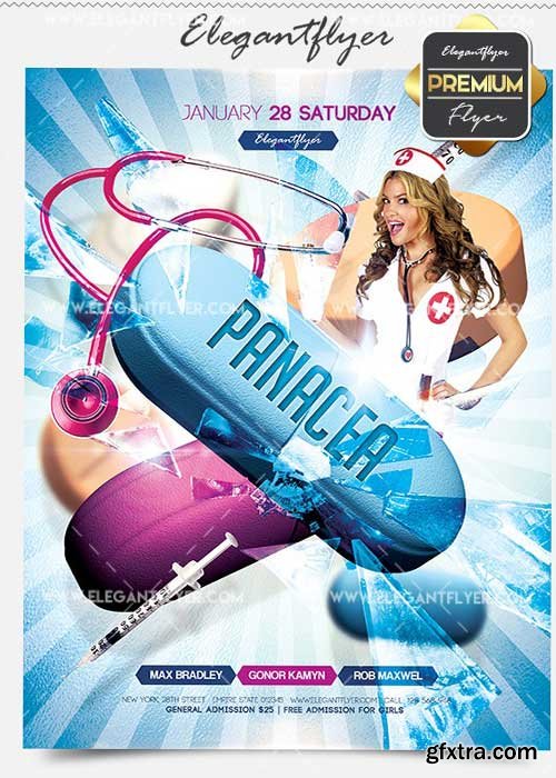 Panacea Party Flyer PSD V02 Template + Facebook Cover