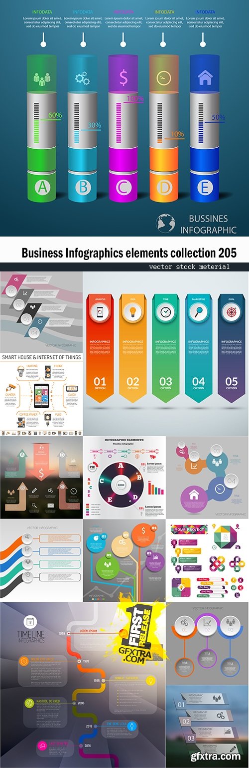 Business Infographics elements collection 205