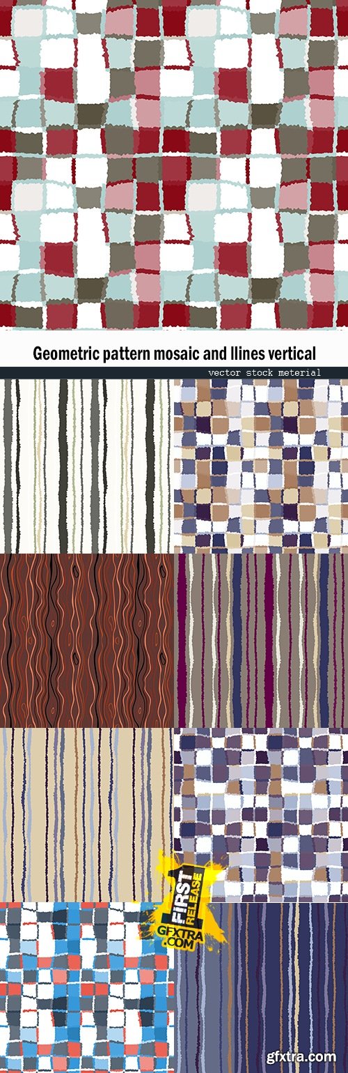 Geometric pattern mosaic and llines vertical