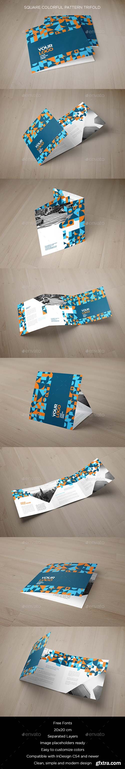 GR - Square Colorful Pattern Trifold 19239485