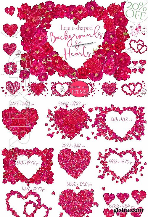 CM - Red Roses Backgrounds & Hearts 1154235