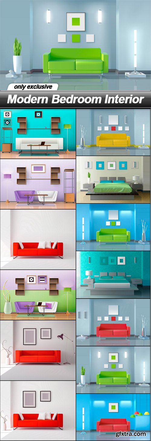 Modern Bedroom Interior - 13 EPS