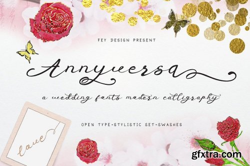 CreativeMarket Anniversa - Wedding Font 1143895