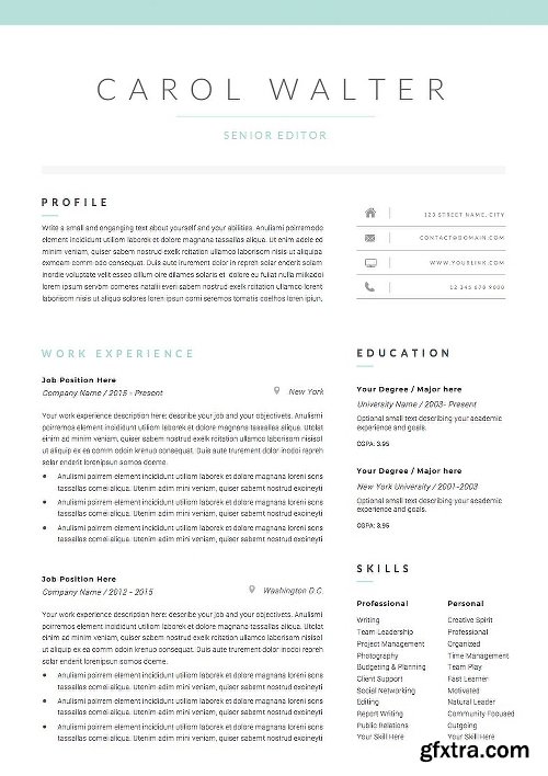 CreativeMarket 5 page Resume Template | Upgrade 1144218