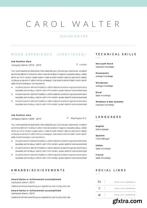 CreativeMarket 5 page Resume Template | Upgrade 1144218