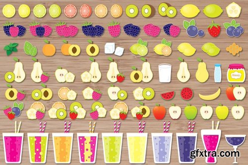 CreativeMarket Big Fruit Set (eps, png) 1144059