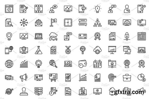 CreativeMarket 125+ Startup and Development Icons 1141682