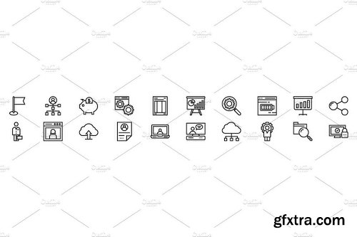 CreativeMarket 125+ Startup and Development Icons 1141682