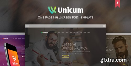 ThemeForest - Unicum - One Page Fullscreen PSD Template 12275741