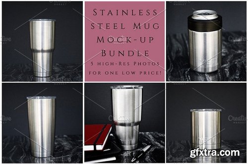 CreativeMarket Stainless Steel Mug Mock-UP 1144763