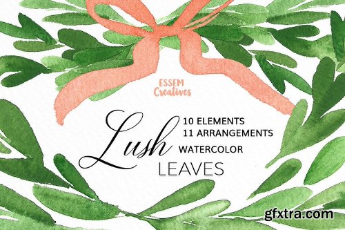 CreativeMarket Watercolor Leaves Clipart BIG BUNDLE 1143382