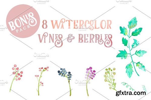 CreativeMarket Watercolor Leaves Clipart BIG BUNDLE 1143382