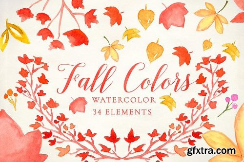 CreativeMarket Watercolor Leaves Clipart BIG BUNDLE 1143382