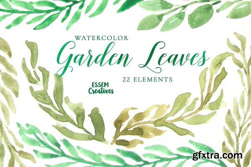 CreativeMarket Watercolor Leaves Clipart BIG BUNDLE 1143382