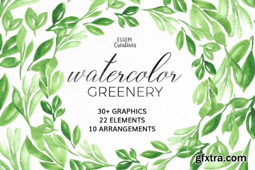 CreativeMarket Watercolor Leaves Clipart BIG BUNDLE 1143382