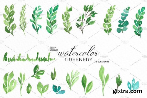 CreativeMarket Watercolor Leaves Clipart BIG BUNDLE 1143382