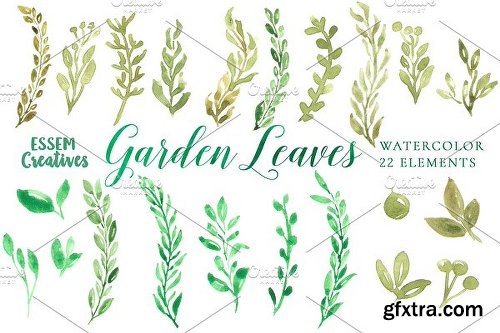 CreativeMarket Watercolor Leaves Clipart BIG BUNDLE 1143382