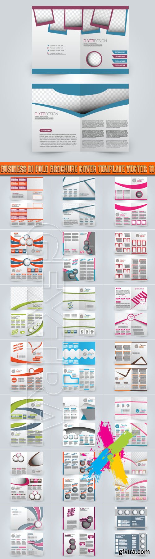 Business bi fold brochure cover template vector 18