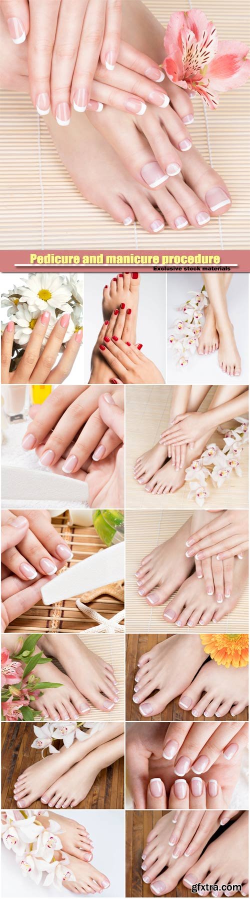 Pedicure and manicure procedure, female at spa salon