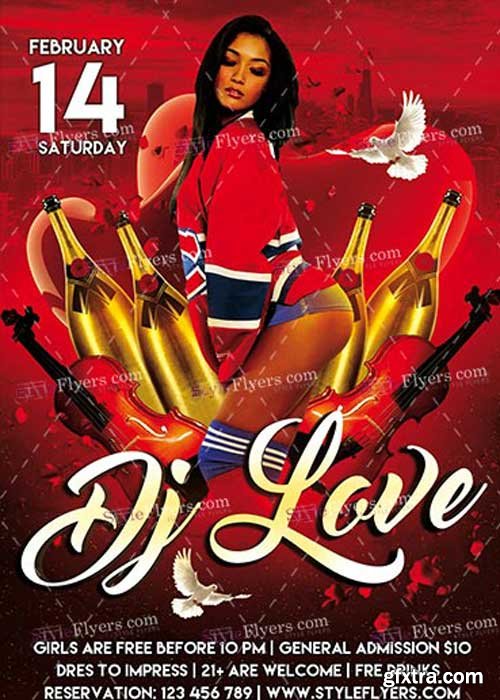 DJ Love PSD V12 Flyer Template