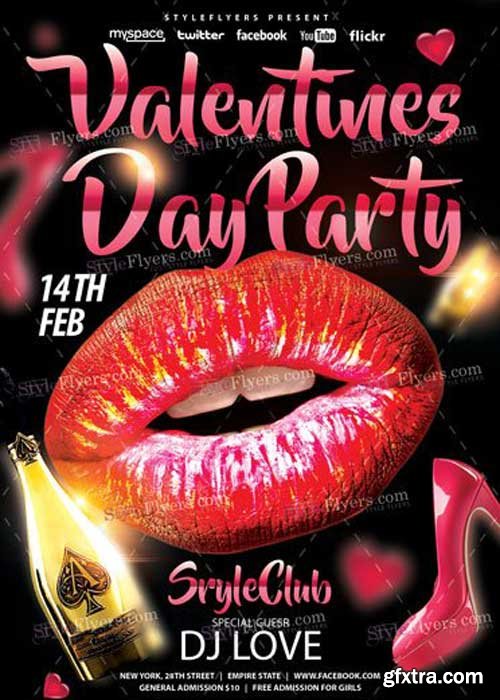 Valentines Day Party PSD V15 Flyer Template