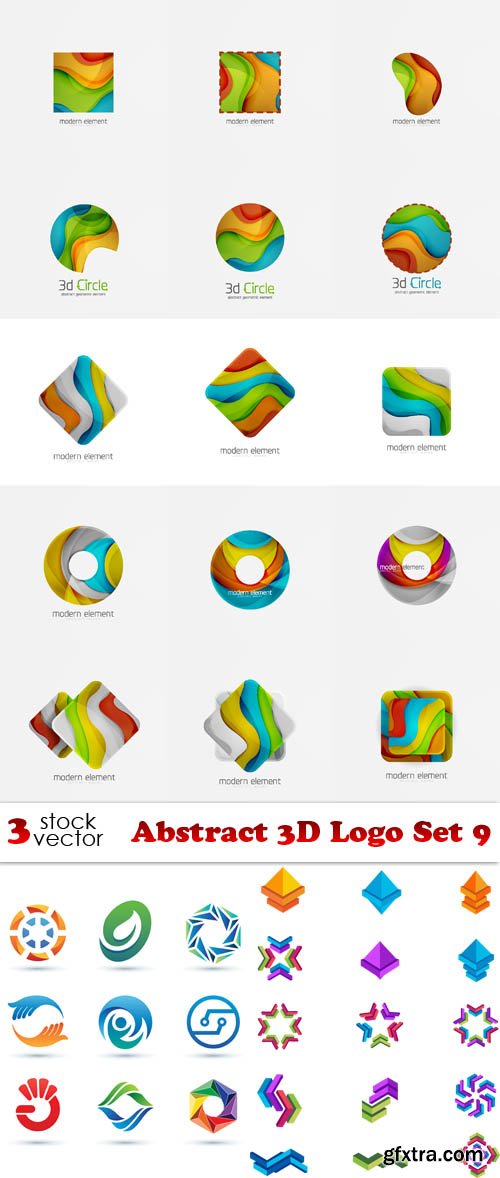 Vectors - Abstract 3D Logo Set 9