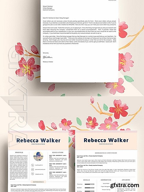 CM - Creative Feminime Resume Template 1154401