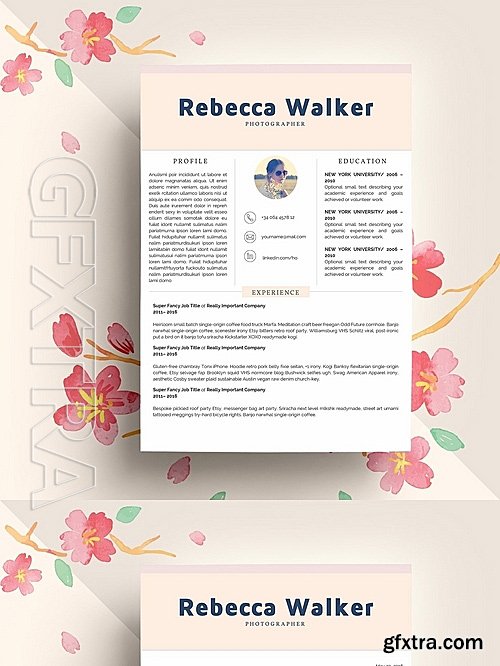 CM - Creative Feminime Resume Template 1154401