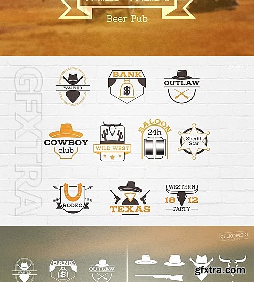 CM - Wild West Country Badges Logos 1153382