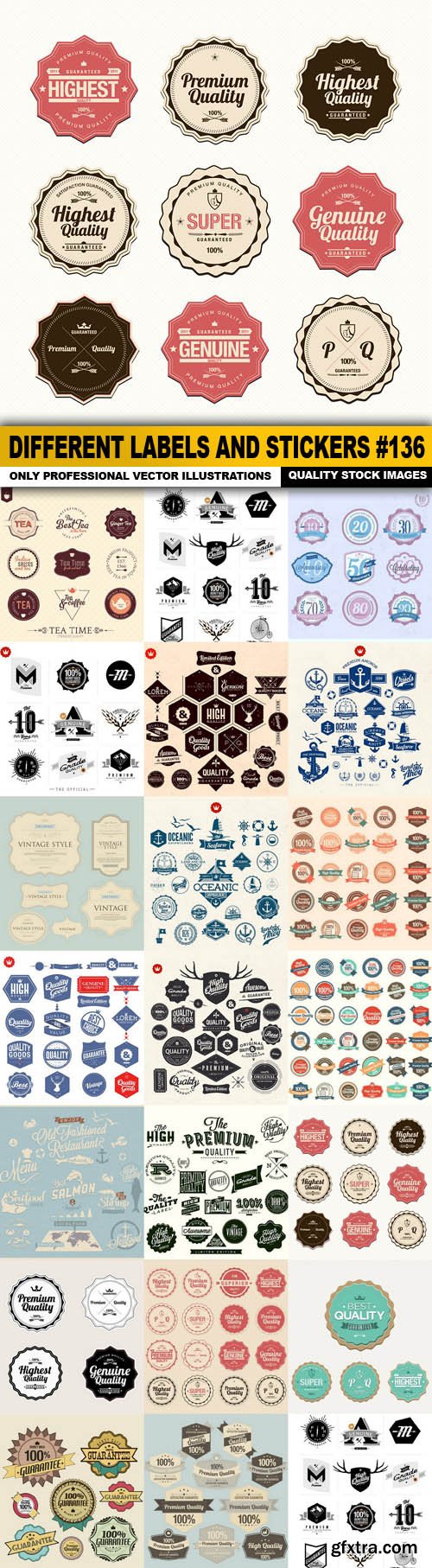 Different Labels And Stickers #136 - 20 Vector